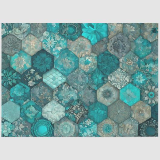 Farbiges Patchwork Quilt Art Tissue Paper Seidenpapier (Vorderseite)