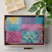 Farbiges Patchwork Quilt Art Tissue Paper Seidenpapier (Geschenk)