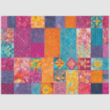 Farbiges Patchwork Quilt Art Tissue Paper