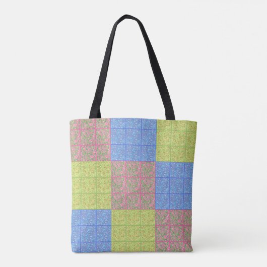 Farbiges Patchwork-Quiltmuster Tasche (Rückseite)