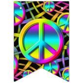 Farbiges PEACE-Zeichen - Rastermuster 1 Wimpelkette (Zweite Fahne)