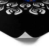 Farbiges Peacock Dotting Mandala Template Poster (Ecke)