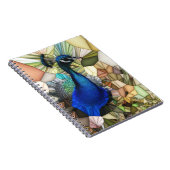 Farbiges Peacock Mosaic Spiral Notebook Notizblock (Rechte Seite)