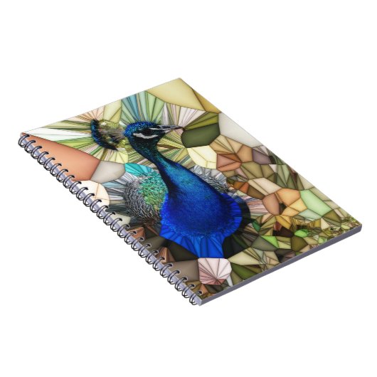 Farbiges Peacock Mosaic Spiral Notebook Notizblock (Rechte Seite)