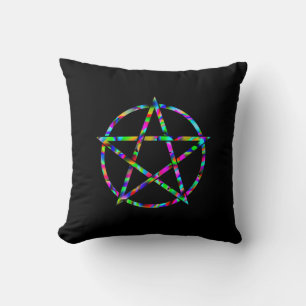 Farbiges Pentagramm Kissen