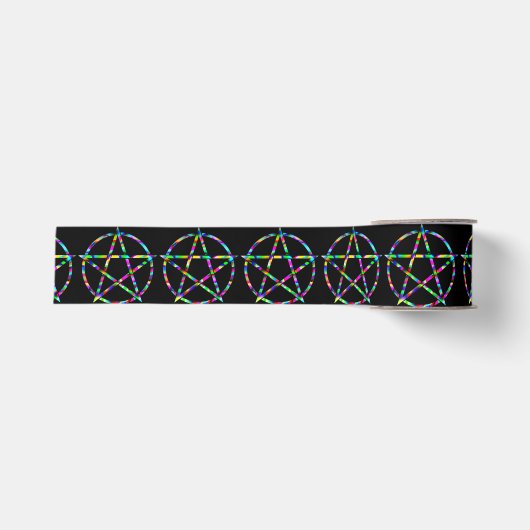 Farbiges Pentagramm Ripsband (Vorderseite)