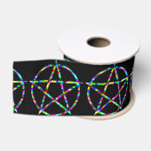 Farbiges Pentagramm Ripsband (Spule)