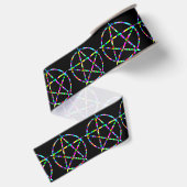 Farbiges Pentagramm Ripsband (Rückseite)