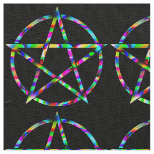 Farbiges Pentagramm Stoff