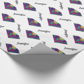 Farbiges personalisiertes Karo-Papier Geschenkpapier (Ecke)