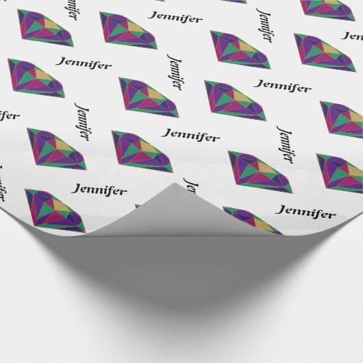 Farbiges personalisiertes Karo-Papier Geschenkpapier (Ecke)