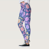 Farbiges Personalisiertes Monogram Seashell Muster Leggings (Links)
