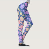 Farbiges Personalisiertes Monogram Seashell Muster Leggings (Rechts)