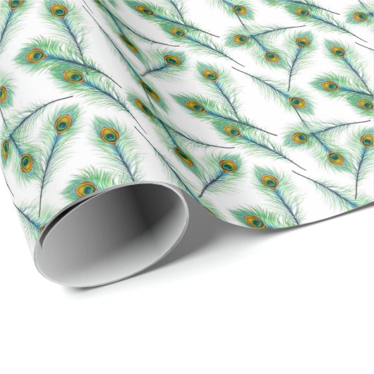 Farbiges Pfauenfederpapier Geschenkpapier (Rolleneckpunkt)