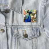 Farbiges Pfauenmosaik-Abzeichen Button (Beispiel)