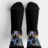 Farbiges Pferd auf schwarzem Hintergrund Socken (Oben)