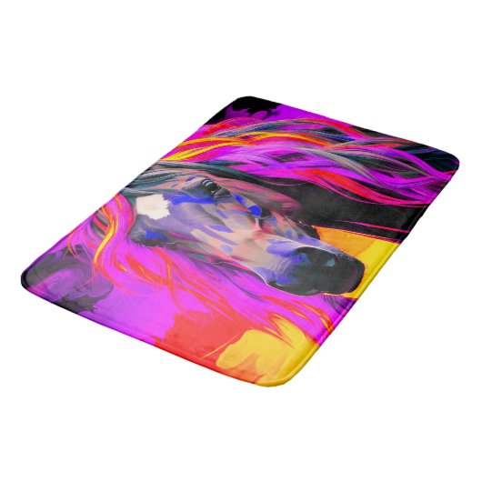 Farbiges Pferd Badematte (Schrägansicht)