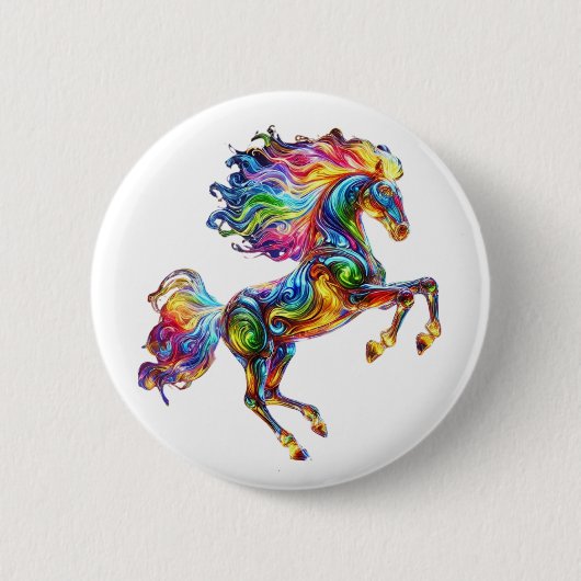 Farbiges Pferd Button (Vorderseite)