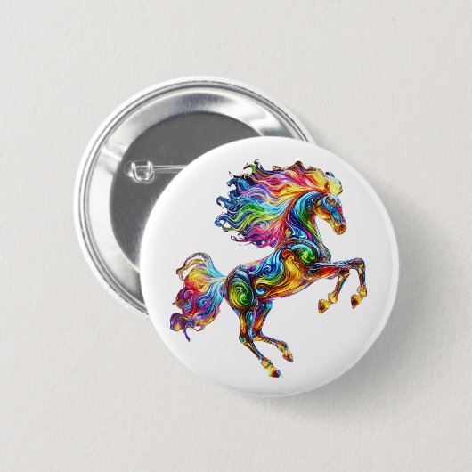 Farbiges Pferd Button (Vorne & Hinten)
