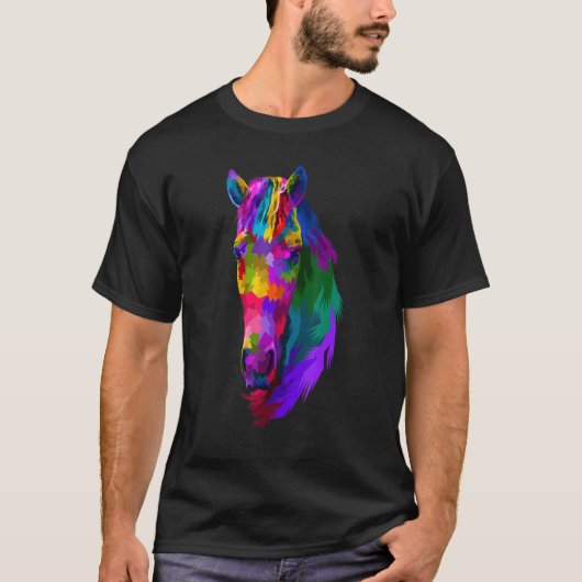 Farbiges Pferd Grafik 5 T-Shirt (Vorderseite)
