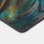 Farbiges Pferd in Aquamarin blaugrün braun Schreibtischunterlage (Ecke)