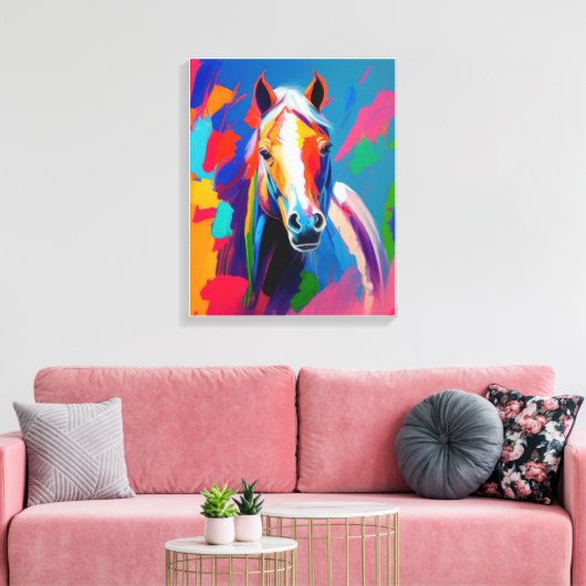 farbiges Pferd Leinwanddruck (Insitu (Wohnzimmer))