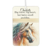 Farbiges Pferd mit fließender Mähne Autolufterfrischer (Vorderseite)