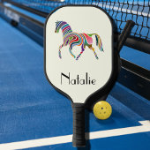 Farbiges Pferd: Name hinzufügen Pickleball Schläger