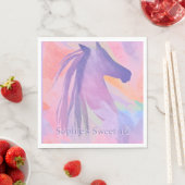 Farbiges Pferd - personalisiert Serviette (Beispiel)