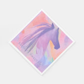 Farbiges Pferd - personalisiert Serviette (Ecke)