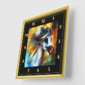 Farbiges Pferd Quadratische Wanduhr (Winkel)