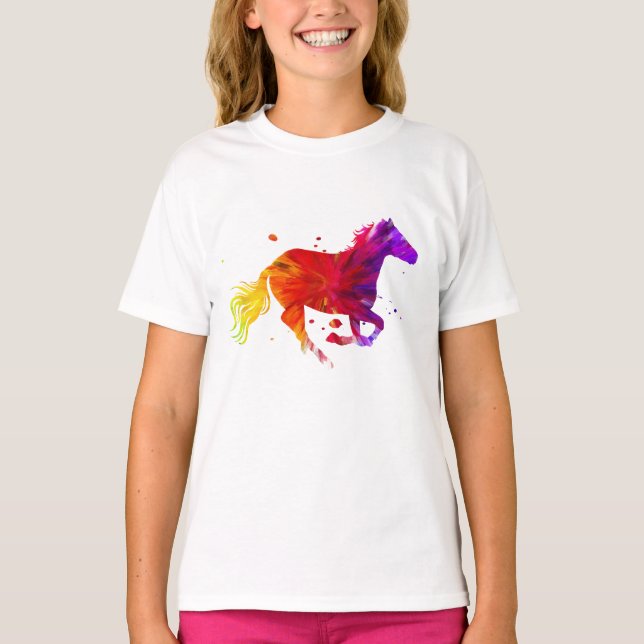 Farbiges Pferd T-Shirt (Vorderseite)