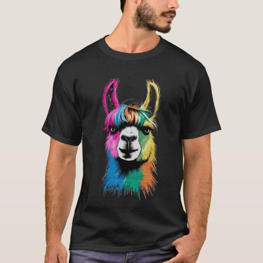 Farbiges Pferdedesign T-Shirt (Vorderseite)