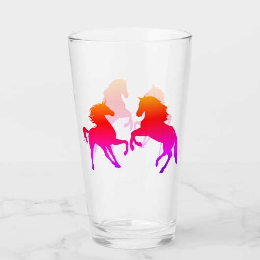 Farbiges Pferdekuppelglas Glas (Vorderseite)