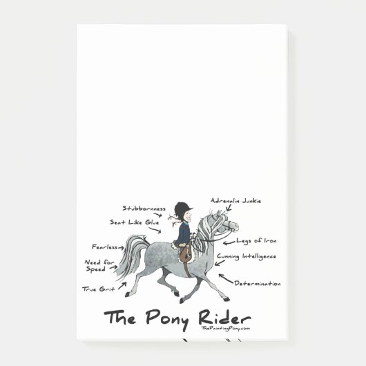 Farbiges Pferdemuster Post-it Klebezettel (Vorderseite)