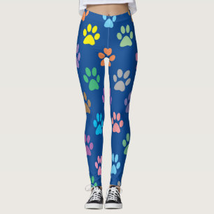 Farbiges Pfotenmuster Leggings