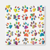 farbiges Pfotenmuster Magnet (Vorne)