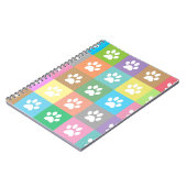 Farbiges Pfotenmuster Notizblock (Linke Seite)