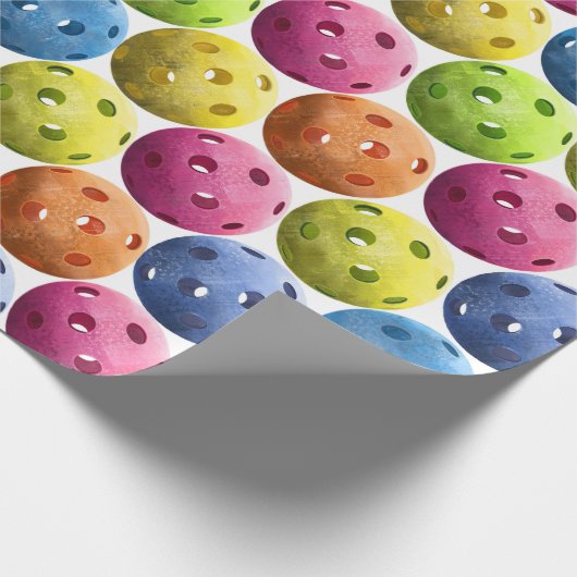 Farbiges Pickleball-Muster Geschenkpapier (Ecke)
