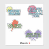 Farbiges Pickleball Player Sticker Pack (Blatt)