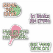 Farbiges Pickleball Player Sticker Pack (Vorderseite)