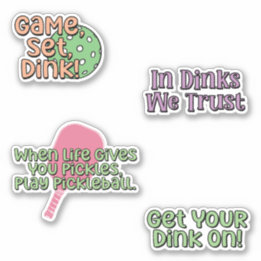 Farbiges Pickleball Player Sticker Pack