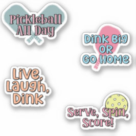Farbiges Pickleball Player Sticker Pack