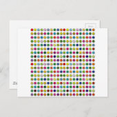 Farbiges Pillenmuster Postkarte (Vorne/Hinten)