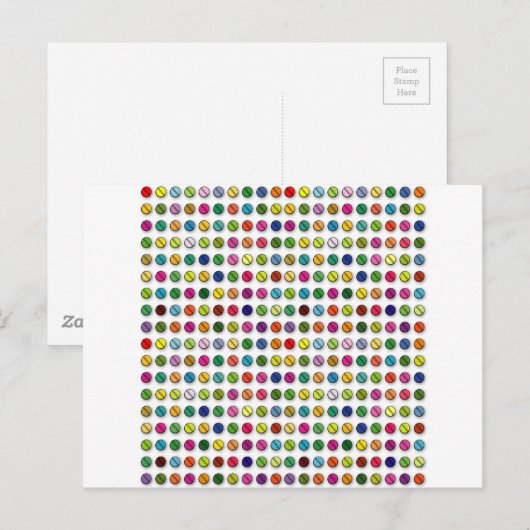 Farbiges Pillenmuster Postkarte (Vorne/Hinten)