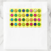 Farbiges Pillenmuster Rechteckiger Aufkleber (Tasche)