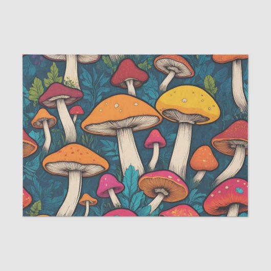 Farbiges Pilzmuster Seidenpapier (Vorderseite)