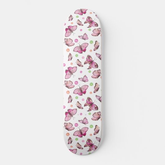 Farbiges Pink Girly Butterfells Skateboard (Vorderseite)