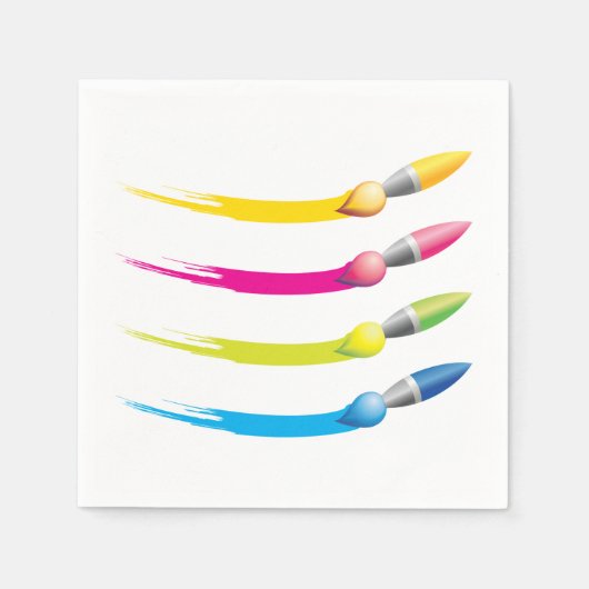 Farbiges Pinselpapier Napkins Serviette (Vorderseite)