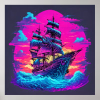 Farbiges Piratenschiff